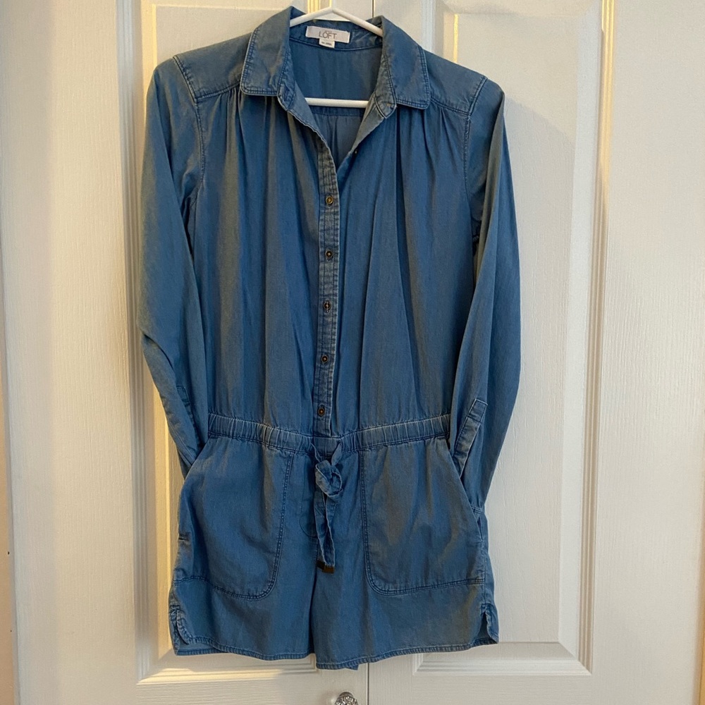 Ann Taylor soft chambray romper